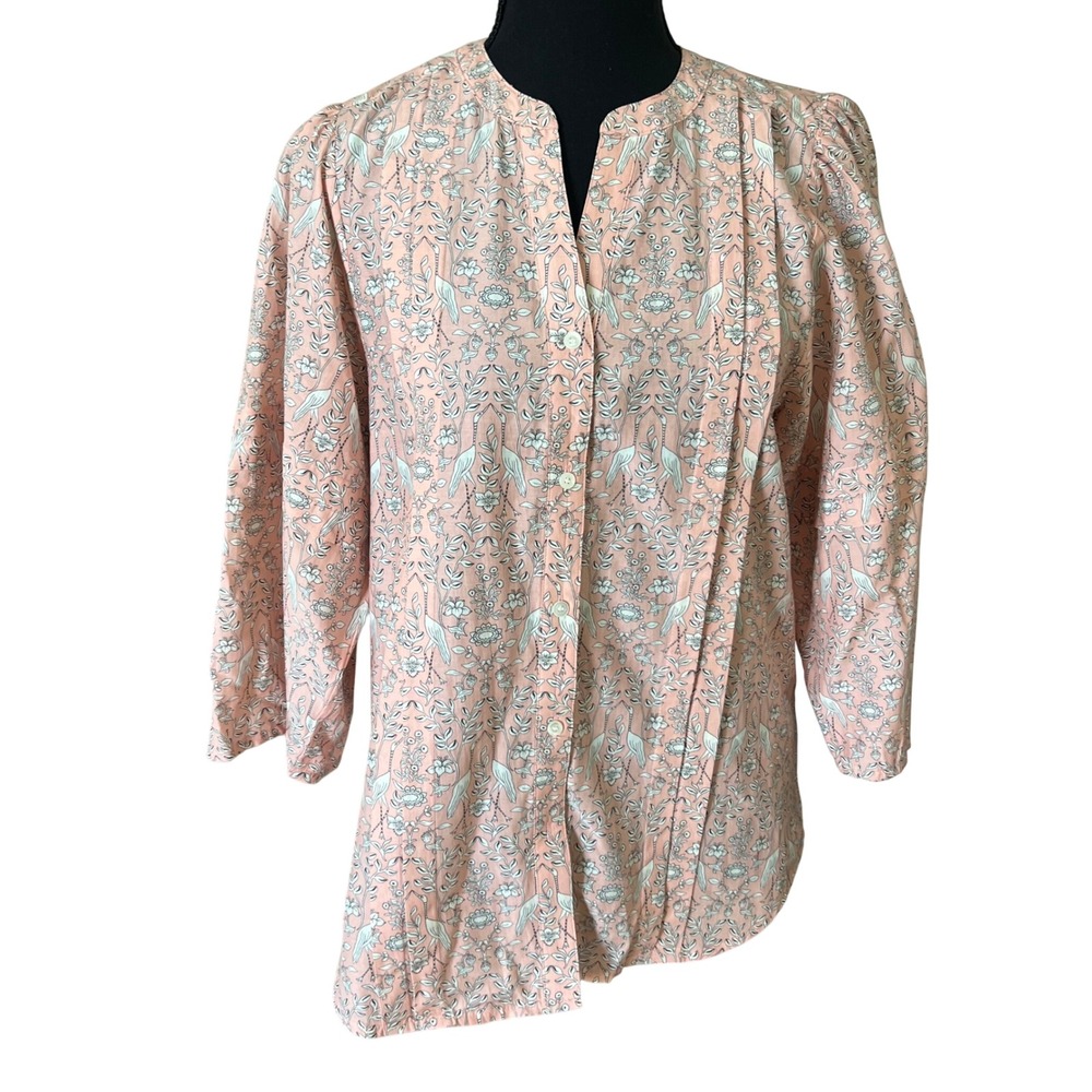 J. McLaughlin Womens Laramie Blouse Size Small Silk Blend Coastal Elevated Chic